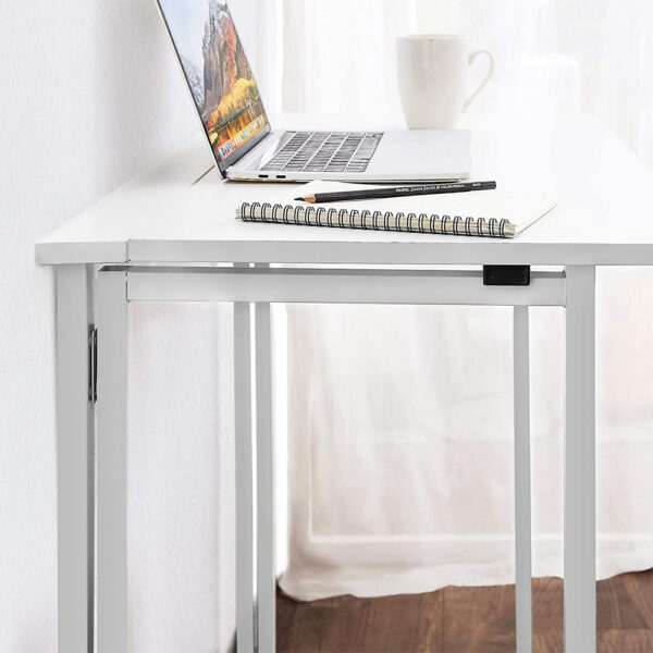 Compact Foldable Computer Desk in White