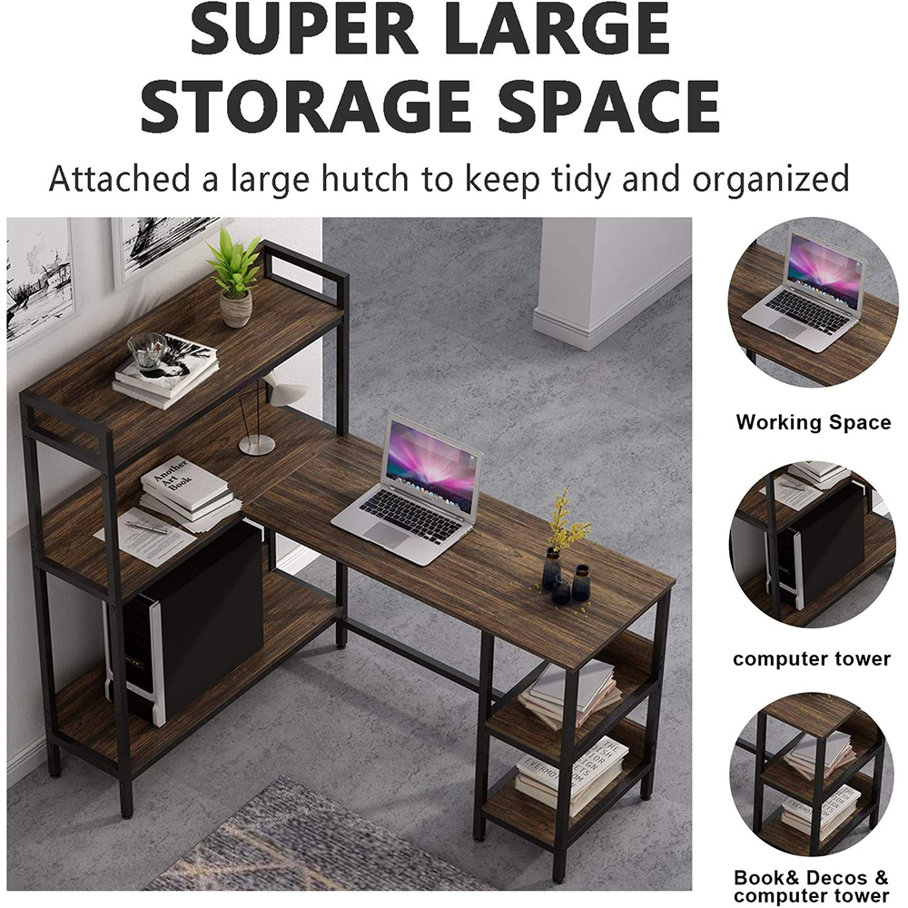 L Shaped Computer Desk with Storage Homesbrand