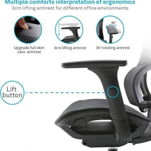 Homesbrand Ergonomic Home Office Mesh Chair - Black - Image 5