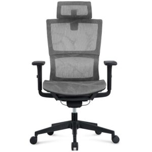 Homesbrand Ergonomic Home Office Mesh Chair - Grey - Image 5