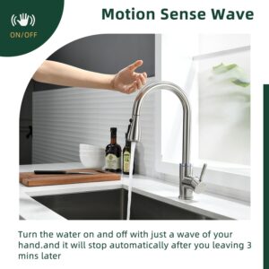 HOMESBRAND Kitchen Sink Mixer Tap Pull Out Sprayer with touchable water temperature adjustment 360 Degree Swivel Pre-Rinse Stainless Steel - Image 3