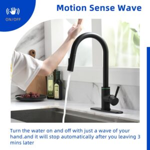 HOMESBRAND Kitchen Mix Taps with Pull Out Spray 360° Swivel 2 Spary Modes touchable Water Temperature Adjustment Black - Image 2