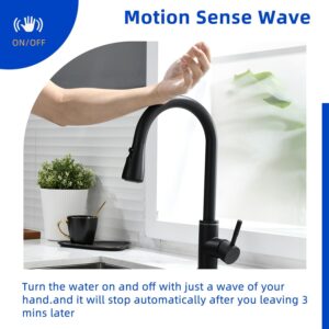 HOMESBRAND Kitchen Mix Taps with Pull Out Spray 360° Swivel 2 Spary Modes touchable Water Temperature Adjustment Black - Image 4