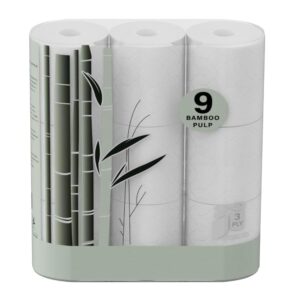 Homesbrand Bamboo Silky Soft 3-Ply Toilet paper 9 Rolls